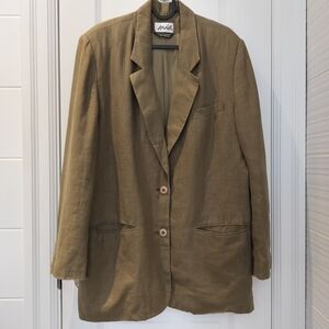 Vintage Mia 100% Linen Jacket Women's Blazer Size 14